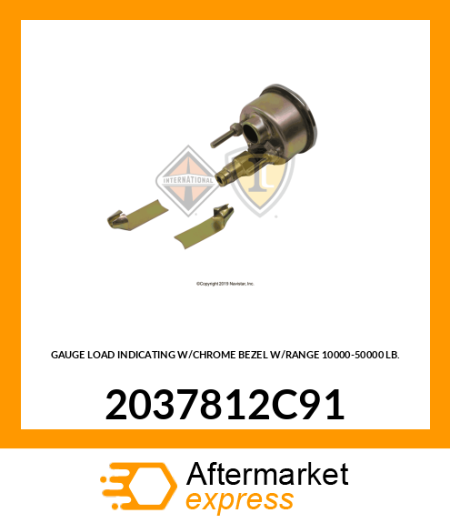 GAUGE LOAD INDICATING W/CHROME BEZEL W/RANGE 10000-50000 LB. 2037812C91