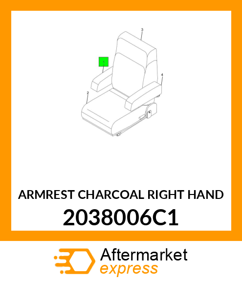 ARMREST CHARCOAL RIGHT HAND 2038006C1