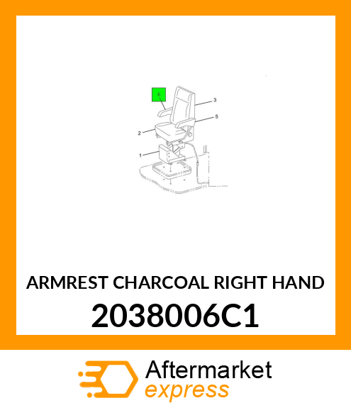 ARMREST CHARCOAL RIGHT HAND 2038006C1