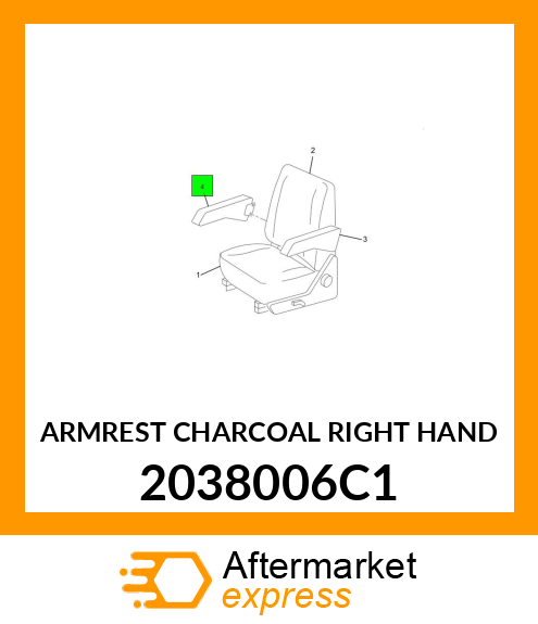 ARMREST CHARCOAL RIGHT HAND 2038006C1