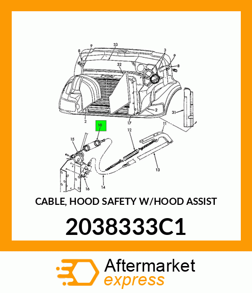 CABLE, HOOD SAFETY W/HOOD ASSIST 2038333C1