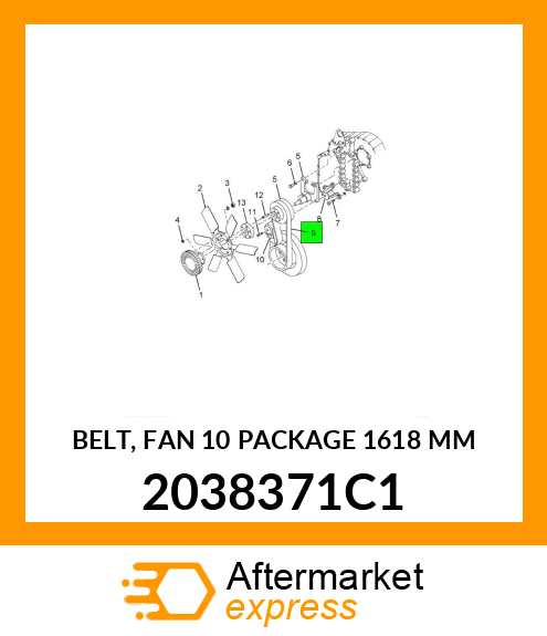 BELT, FAN 10 PACKAGE 1618 MM 2038371C1