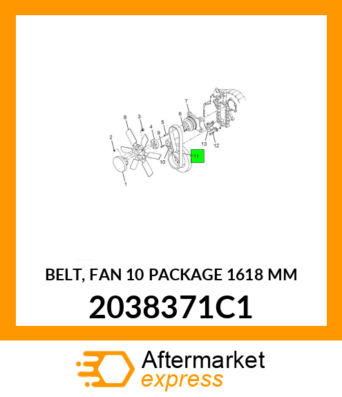 BELT, FAN 10 PACKAGE 1618 MM 2038371C1