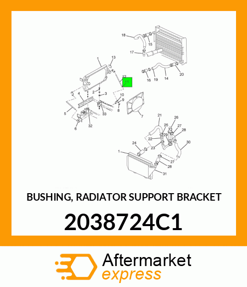 BUSHING, RADIATOR SUPPORT BRACKET 2038724C1