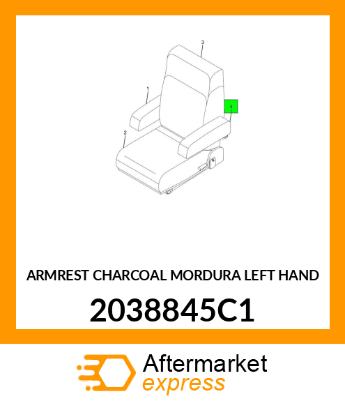 ARMREST CHARCOAL MORDURA LEFT HAND 2038845C1