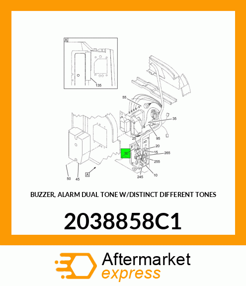 BUZZER, ALARM DUAL TONE W/DISTINCT DIFFERENT TONES 2038858C1