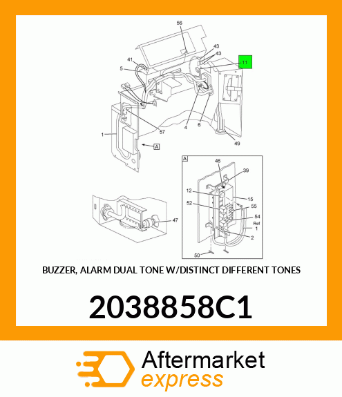 BUZZER, ALARM DUAL TONE W/DISTINCT DIFFERENT TONES 2038858C1