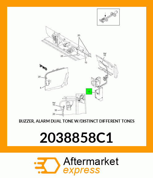 BUZZER, ALARM DUAL TONE W/DISTINCT DIFFERENT TONES 2038858C1