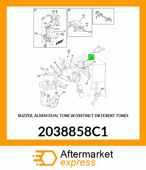 BUZZER, ALARM DUAL TONE W/DISTINCT DIFFERENT TONES 2038858C1