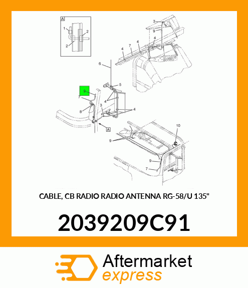 CABLE, CB RADIO RADIO ANTENNA RG-58/U 135" 2039209C91