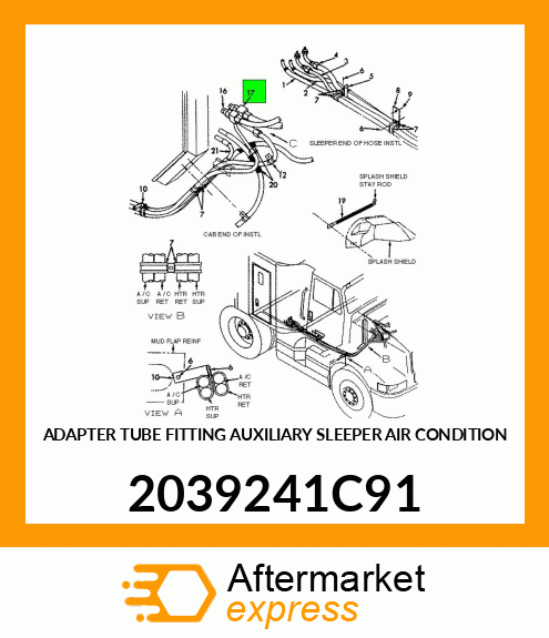 ADAPTER TUBE FITTING AUXILIARY SLEEPER AIR CONDITION 2039241C91