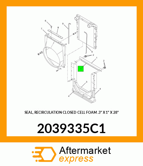 SEAL, RECIRCULATION CLOSED CELL FOAM .3" X 1" X 28" 2039335C1