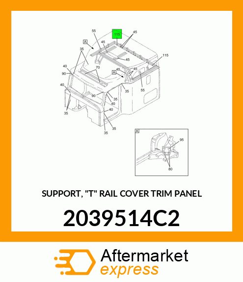 SUPPORT, "T" RAIL COVER TRIM PANEL 2039514C2