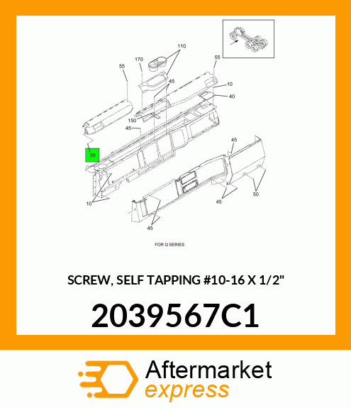 SCREW, SELF TAPPING #10-16 X 1/2" 2039567C1