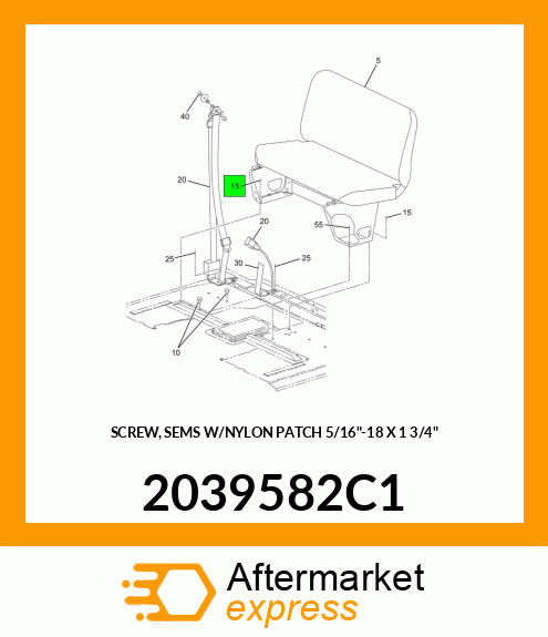 SCREW, SEMS W/NYLON PATCH 5/16"-18 X 1 3/4" 2039582C1