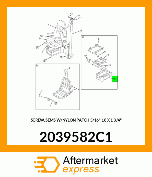 SCREW, SEMS W/NYLON PATCH 5/16"-18 X 1 3/4" 2039582C1
