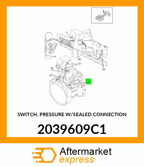 SWITCH, PRESSURE W/SEALED CONNECTION 2039609C1