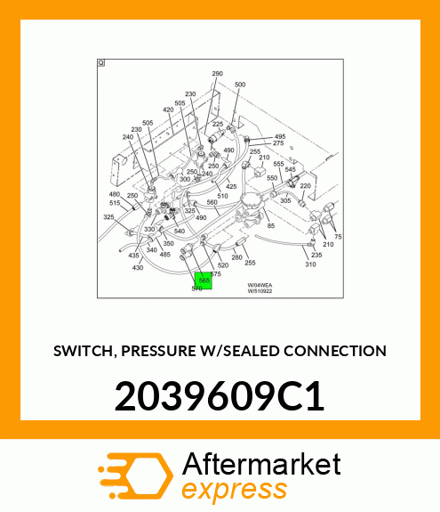 SWITCH, PRESSURE W/SEALED CONNECTION 2039609C1