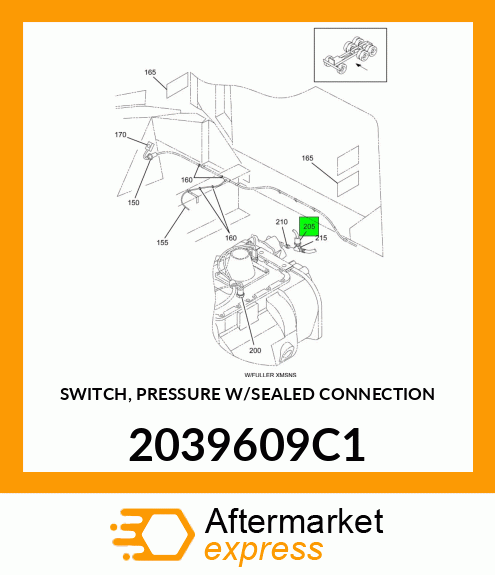 SWITCH, PRESSURE W/SEALED CONNECTION 2039609C1