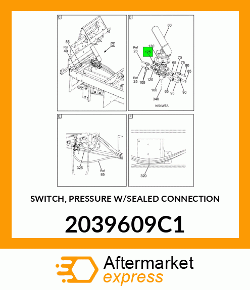 SWITCH, PRESSURE W/SEALED CONNECTION 2039609C1