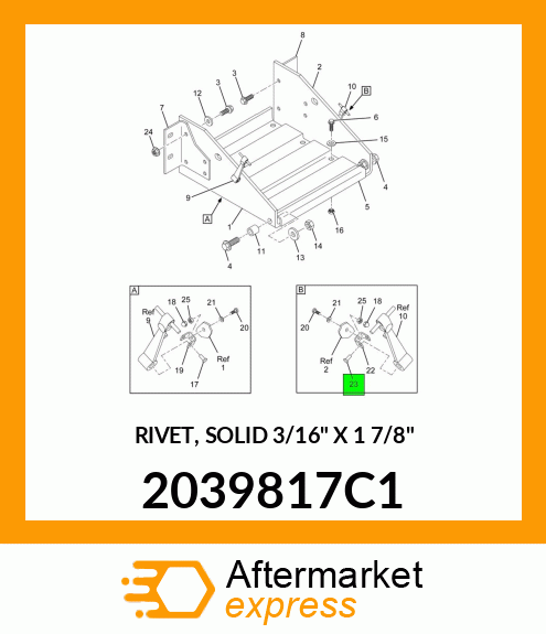 RIVET, SOLID 3/16" X 1 7/8" 2039817C1