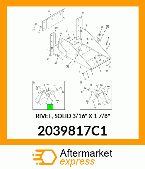 RIVET, SOLID 3/16" X 1 7/8" 2039817C1
