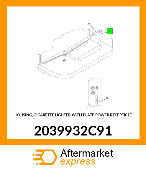 HOUSING, CIGARETTE LIGHTER WITH PLATE POWER RECEPTICLE 2039932C91