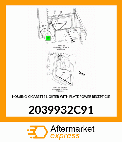 HOUSING, CIGARETTE LIGHTER WITH PLATE POWER RECEPTICLE 2039932C91