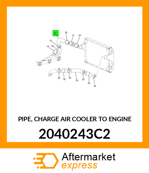 PIPE, CHARGE AIR COOLER TO ENGINE 2040243C2