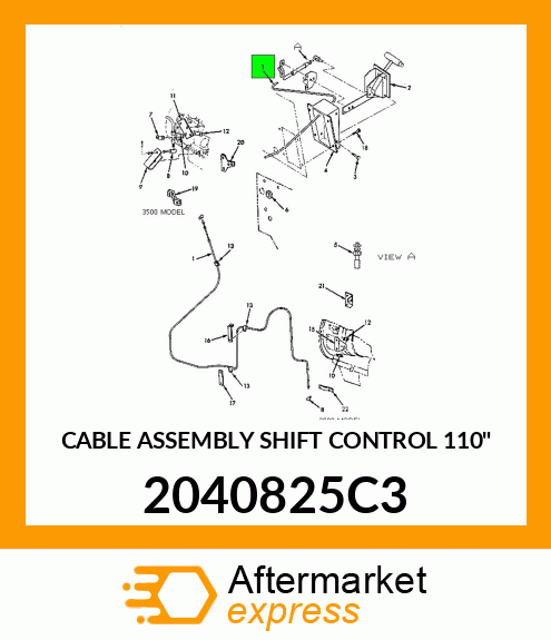 CABLE ASSEMBLY SHIFT CONTROL 110" 2040825C3