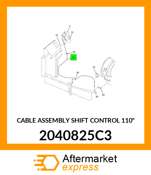 CABLE ASSEMBLY SHIFT CONTROL 110" 2040825C3