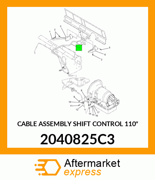 CABLE ASSEMBLY SHIFT CONTROL 110" 2040825C3