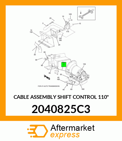 CABLE ASSEMBLY SHIFT CONTROL 110" 2040825C3