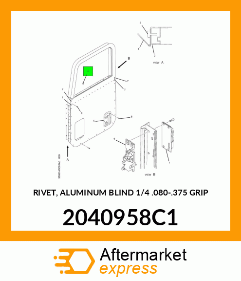 RIVET, ALUMINUM BLIND 1/4" .080-.375 GRIP 2040958C1