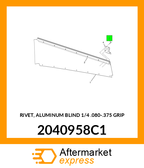 RIVET, ALUMINUM BLIND 1/4" .080-.375 GRIP 2040958C1