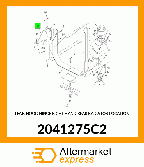 LEAF, HOOD HINGE RIGHT HAND REAR RADIATOR LOCATION 2041275C2