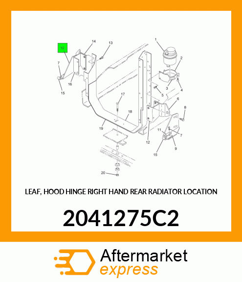 LEAF, HOOD HINGE RIGHT HAND REAR RADIATOR LOCATION 2041275C2