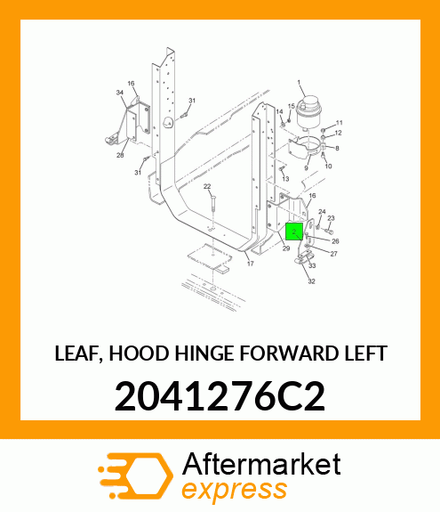 LEAF, HOOD HINGE FORWARD LEFT 2041276C2