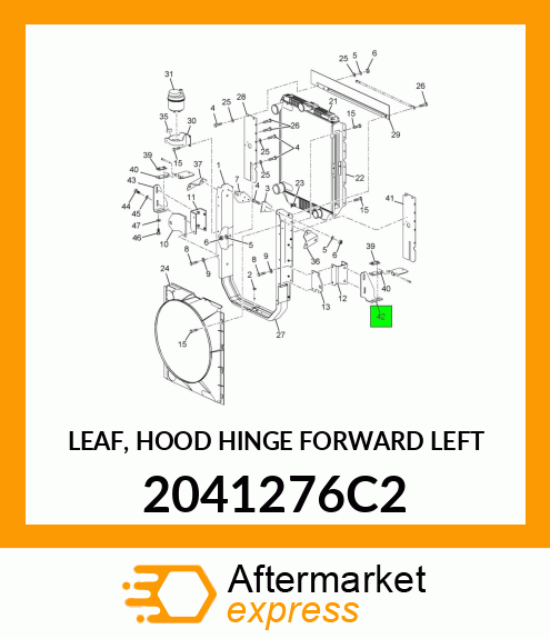 LEAF, HOOD HINGE FORWARD LEFT 2041276C2