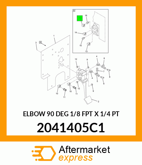 ELBOW 90 DEG 1/8 FPT X 1/4 PT 2041405C1