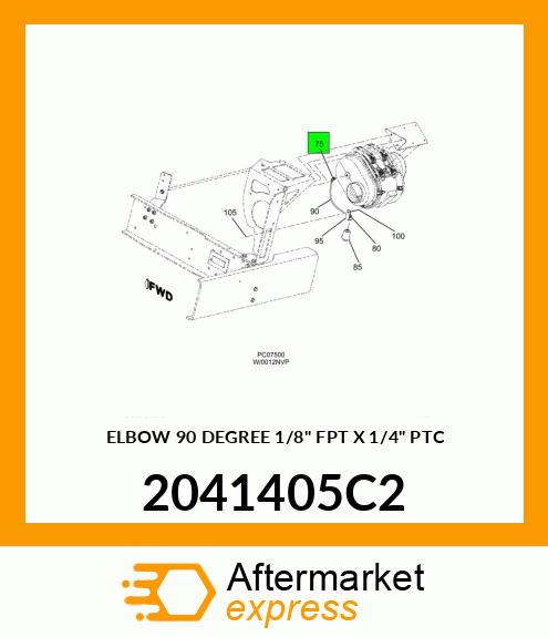 ELBOW 90 DEGREE 1/8" FPT X 1/4" PTC 2041405C2