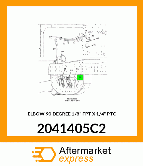 ELBOW 90 DEGREE 1/8" FPT X 1/4" PTC 2041405C2