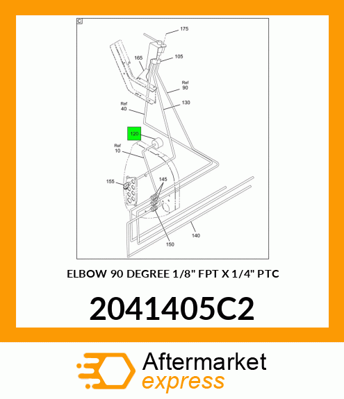 ELBOW 90 DEGREE 1/8" FPT X 1/4" PTC 2041405C2