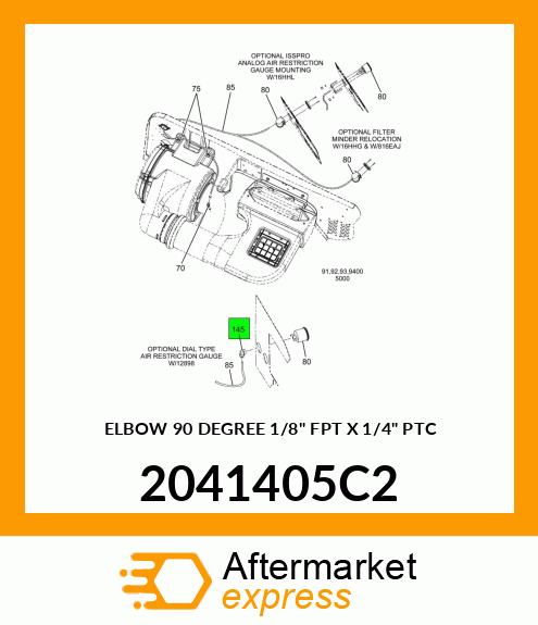 ELBOW 90 DEGREE 1/8" FPT X 1/4" PTC 2041405C2