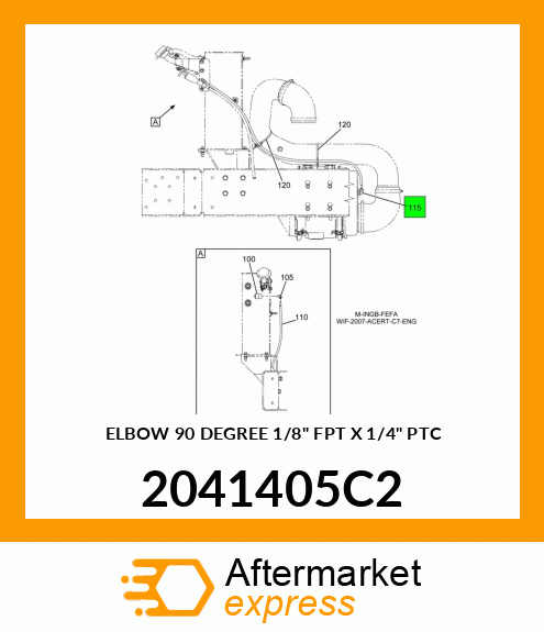 ELBOW 90 DEGREE 1/8" FPT X 1/4" PTC 2041405C2