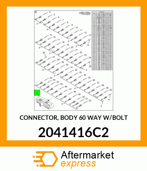 CONNECTOR, BODY 60 WAY W/BOLT 2041416C2