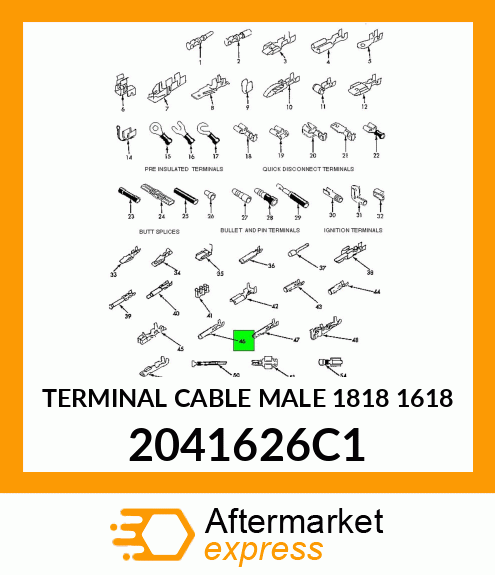 TERMINAL CABLE MALE 1818 1618 2041626C1