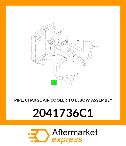 PIPE, CHARGE AIR COOLER TO ELBOW ASSEMBLY 2041736C1