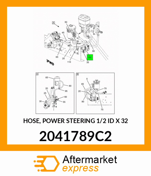 HOSE, POWER STEERING 1/2" ID X 32" 2041789C2