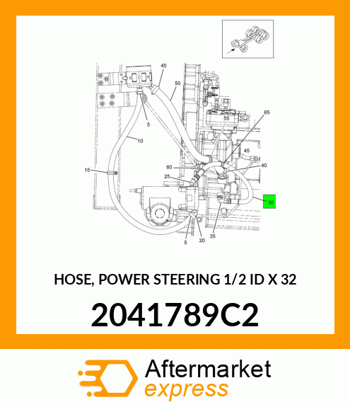 HOSE, POWER STEERING 1/2" ID X 32" 2041789C2